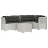 vidaXL 5-personers Havem&oslash;bel Sofa med Hynder Rattan Look PP Hvid