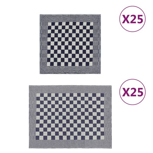 vidaXL håndklædesæt 50 stk. bomuld blå og hvid