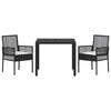 vidaXL Have Spisebordss&aelig;t 3 pcs Sort polyrattan