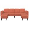 vidaXL Sofa med pude R&oslash;d orange 250 x 188 x 76 cm Velourstof