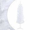 vidaXL Kunstigt slankt juletr&aelig; 150 cm PVC og St&aring;l Hvid