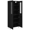 vidaXL Highboard Hvid og Sort Eg 69,5 x 34 x 180 cm Konstrueret tr&aelig;
