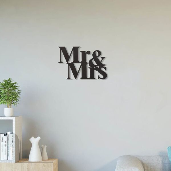 Homemania v&aelig;gdekoration Words 50x35 cm st&aring;l sort