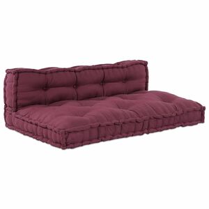 vidaXL Palle Sofa Pude 2 stk. Stof Bordeaux 120 x 80 x 38 cm