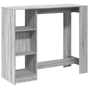 vidaXL barbord m. hylde 124x46x103,5 cm konstrueret tr&aelig; gr&aring; sonoma-eg