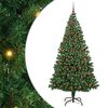 vidaXL Kunstigt juletr&aelig; med stativ Gr&oslash;n 210 cm PVC og St&aring;l og Plastik