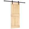 vidaXL Skyded&oslash;r Naturfarvet og sort 80 x 210 cm Massivt Fyrretr&aelig;