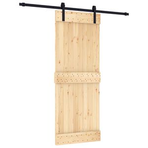 vidaXL Skyded&oslash;r Naturfarvet og sort 80 x 210 cm Massivt Fyrretr&aelig;