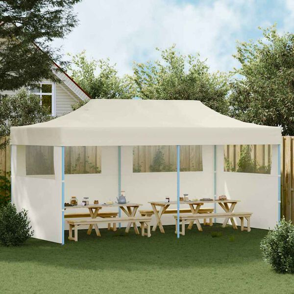 vidaXL foldbart pop up-festtelt 3 x 6 m cremefarvet