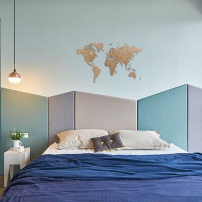 MiMi Innovations verdenskort vægudsmykning Luxury 100 x 60 cm brun