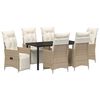 vidaXL Have Spisebordss&aelig;t 7 stk. Beige polyrattan