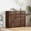 vidaXL Sideboard med hylde Brun eg 88,5 x 30,5 x 73 cm Konstrueret tr&aelig;