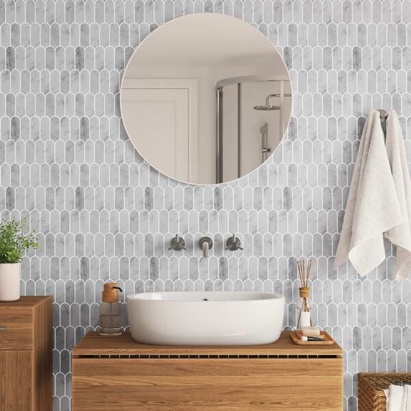 vidaXL Dekorative stickers 10 pcs Gr&aring; Marmor 30 x 30 x 0,8 cm