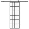 vidaXL skyded&oslash;r med hardwares&aelig;t 76x205 cm ESG glas sort