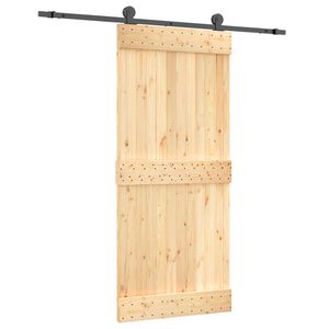 vidaXL Skyded&oslash;r 90 x 210 cm Massivt Fyrretr&aelig; (Ubehandlet)