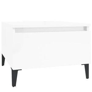 vidaXL sidebord 50x46x35 cm konstrueret tr&aelig; hvid h&oslash;jglans