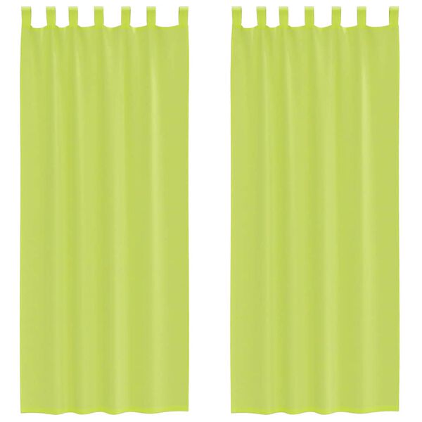 vidaXL voile-gardiner med fane i toppen 2 stk. &aelig;blegr&oslash;n