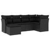 vidaXL sofas&aelig;t til haven 6 dele med hynder polyrattan sort