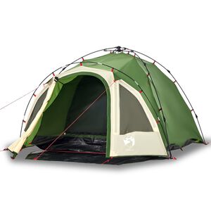 vidaXL 3-personers campingtelt kuppel quick-release gr&oslash;n