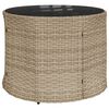vidaXL havesofa med bord og hynder rund polyrattan beige