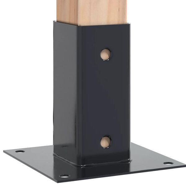 vidaXL stolpef&oslash;dder firkantet 12 stk. 61x61 mm pulverlakeret st&aring;l