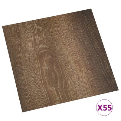vidaXL selvklæbende gulvbrædder 55 stk. 5,11 m² PVC brun