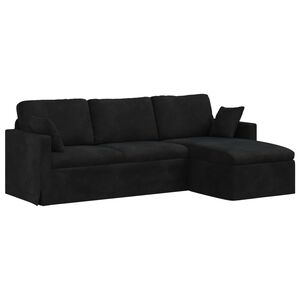 vidaXL Sofa Sort 198 x 134 x 80 cm Fl&oslash;jl