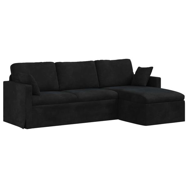 vidaXL Sofa Sort 198 x 134 x 80 cm Fl&oslash;jl