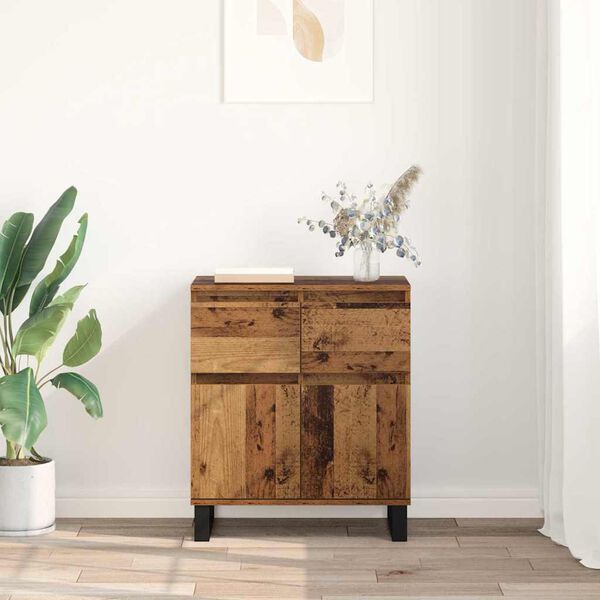 vidaXL Sideboard Gammelt tr&aelig; 60 x 35 x 70 cm Ingeni&oslash;rt tr&aelig; og jern
