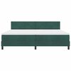 vidaXL LED Box Spring Bed med madras Mørkegrøn 200 x 200 cm Fløjl