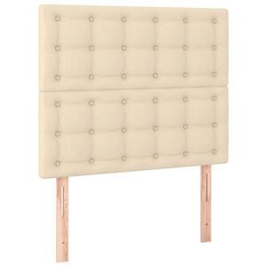 vidaXL sengegavl cremefarvet 80x5x118/128 cm stof