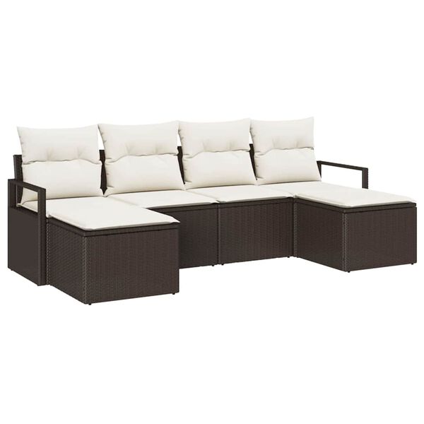 vidaXL Sofa Sæt 6 pcs Brun polyrattan