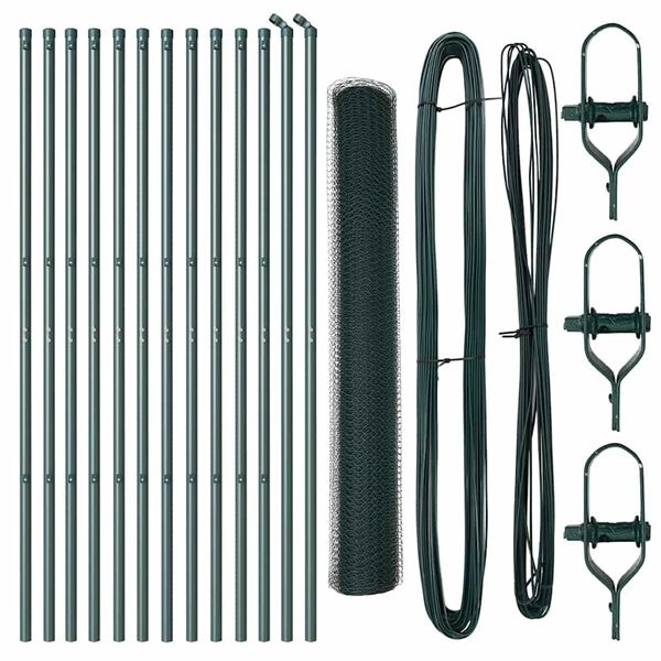 vidaXL Hegnsp&aelig;l Gr&oslash;n 25 x 1 m (25 mm mesh) St&aring;l