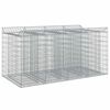 vidaXL Gabion h&oslash;jbed 2 stk. 200 x 100 x 100 cm Galvaniseret st&aring;l S&oslash;lv