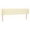 vidaXL sengegavl med kanter 203x23x78/88 cm kunstl&aelig;der cremefarvet