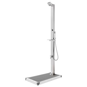 vidaXL havebruser med gr&aring; bund 225 cm rustfrit st&aring;l