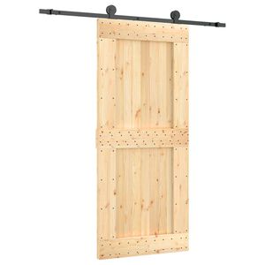 vidaXL Skyded&oslash;r Naturfarvet og sort 90 x 210 cm Massivt Fyrretr&aelig;