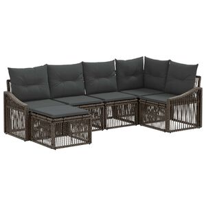 vidaXL Havesofa S&aelig;t 6 stk. 8-personers Gr&aring; polyrattan