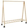 vidaXL t&oslash;jstativ med hylder og hjul 106x34x106,5 cm bambus