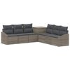 vidaXL Sofa S&aelig;t 7 stk. Gr&aring; og M&oslash;rkegr&aring; Poly Rattan og St&aring;l