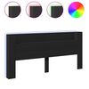 vidaXL sengegavl med opbevaring og LED-lys 220x16,5x103,5 cm sort