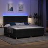 vidaXL LED Box Spring Bed med madras Sort 200 x 200 cm Stof