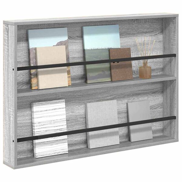 vidaXL Magasin Rack Gr&aring; Sonoma 100 x 12 x 70 cm Konstrueret tr&aelig;