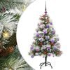 vidaXL Kunstigt juletr&aelig; Gr&oslash;n og hvid 120 cm PVC og metal og plast