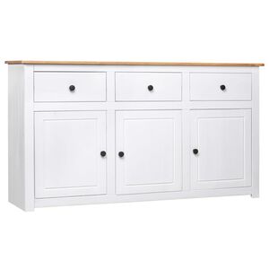 vidaXL sk&aelig;nk Panama-serien 135x40x80 cm massivt fyrretr&aelig; hvid