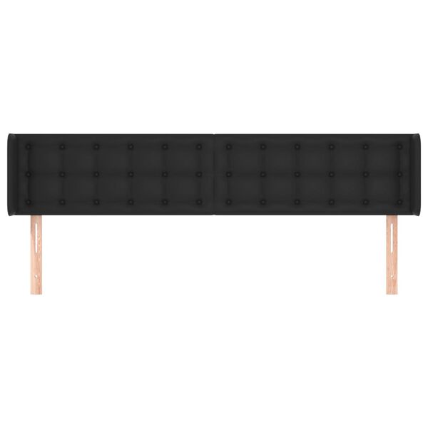 vidaXL sengegavl med kanter 183x16x78/88 cm kunstl&aelig;der sort