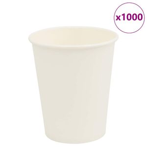 vidaXL kaffekopper af papir 1000 stk 8oz 200ml hvid