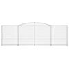 vidaXL buede gabionkurve 10 stk. 400x50x120/140 cm galvaniseret jern