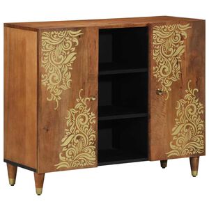 vidaXL Sideboard Brun 90 x 33 x 75 cm Massivt mangotr&aelig;