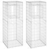 vidaXL gabionkurve 2 stk. 50x50x140 cm jern